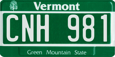 VT license plate CNH981