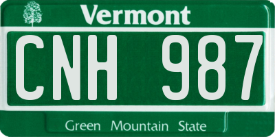 VT license plate CNH987
