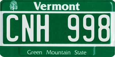 VT license plate CNH998