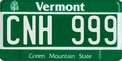 VT license plate CNH999