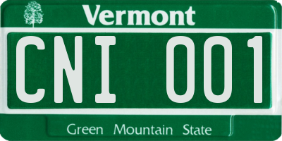 VT license plate CNI001