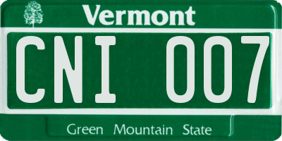 VT license plate CNI007