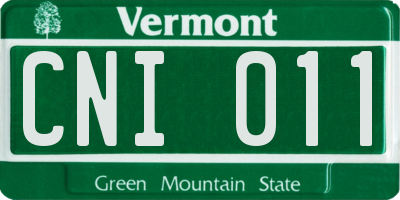 VT license plate CNI011