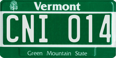 VT license plate CNI014