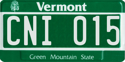 VT license plate CNI015
