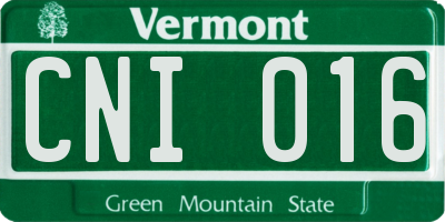 VT license plate CNI016