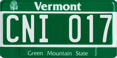 VT license plate CNI017