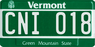 VT license plate CNI018