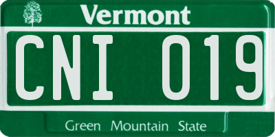 VT license plate CNI019