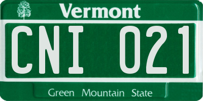 VT license plate CNI021