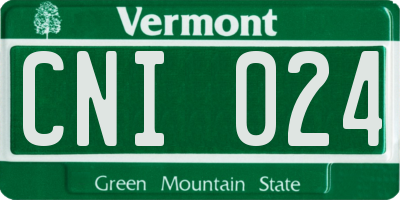 VT license plate CNI024
