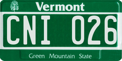 VT license plate CNI026
