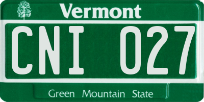 VT license plate CNI027
