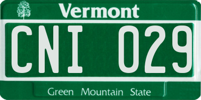 VT license plate CNI029