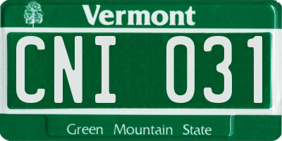 VT license plate CNI031