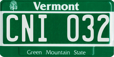 VT license plate CNI032