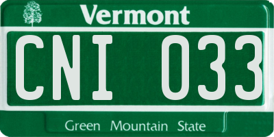VT license plate CNI033