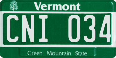 VT license plate CNI034