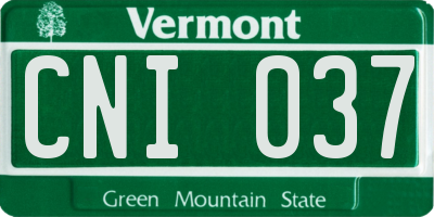 VT license plate CNI037