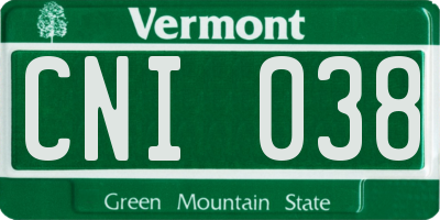 VT license plate CNI038