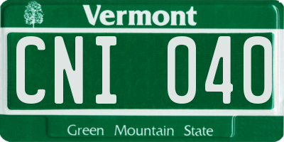 VT license plate CNI040