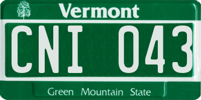 VT license plate CNI043