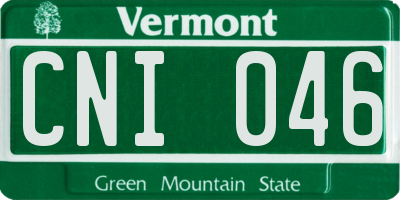 VT license plate CNI046