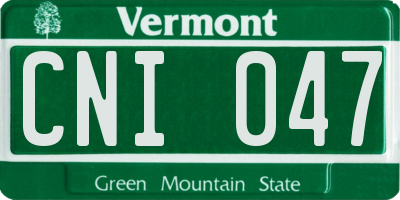 VT license plate CNI047