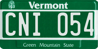VT license plate CNI054
