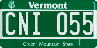 VT license plate CNI055