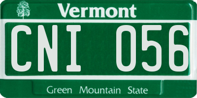 VT license plate CNI056