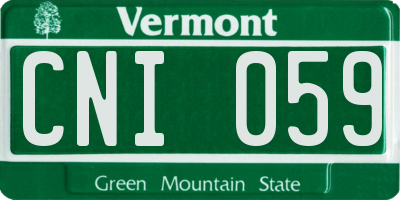 VT license plate CNI059