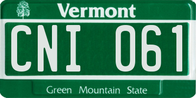 VT license plate CNI061