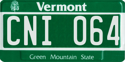 VT license plate CNI064