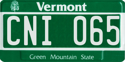 VT license plate CNI065