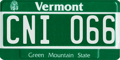 VT license plate CNI066