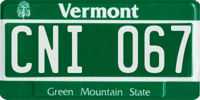 VT license plate CNI067