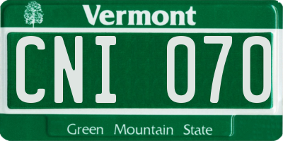 VT license plate CNI070