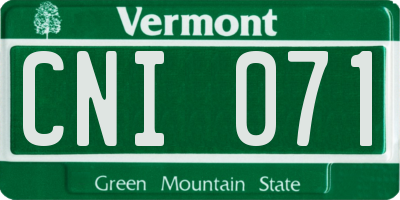 VT license plate CNI071