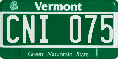 VT license plate CNI075