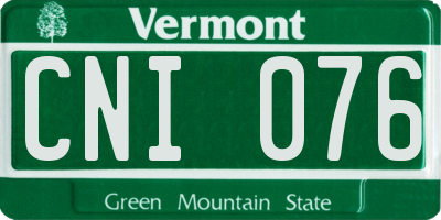 VT license plate CNI076