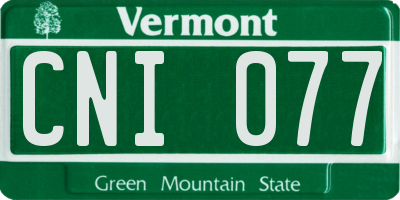 VT license plate CNI077