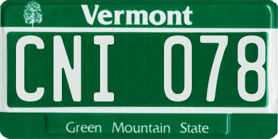 VT license plate CNI078