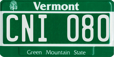 VT license plate CNI080