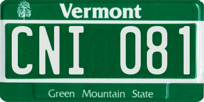 VT license plate CNI081