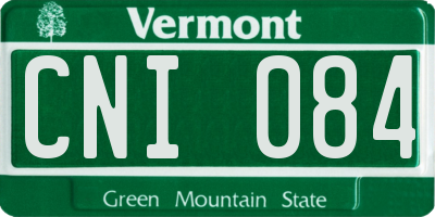 VT license plate CNI084