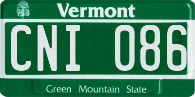 VT license plate CNI086