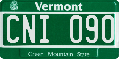 VT license plate CNI090