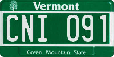 VT license plate CNI091