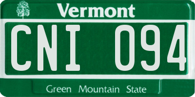 VT license plate CNI094